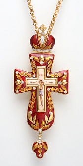Крест наперсный №3 / золочение / серебрo эмаль (УИН)