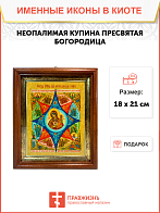 Икона Неопалимая Купина Божия Матерь на холсте в киоте 181