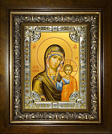 Икона Казанская Божия Матерь в деревянном киоте