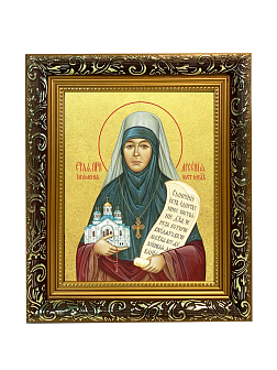 Икона "Арсения Усть-Медведицкая", св. игуменья, с золочением поталью, 10А8-УЛ