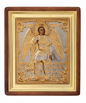 Икона Ангел-Хранитель писаная маслом в окладе