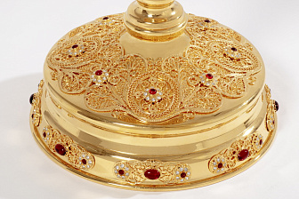 Потир 3.0л 4-деколи, филигрань / золочение / мельхиоровый вкладыш