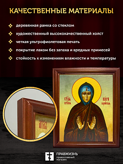 Икона Кира Берийская преподобная, деревянная рамка со стеклом 15х18х2 см 156 Икона Кира Берийская преподобная, деревянная рамка со стеклом 15х18х2 см 156