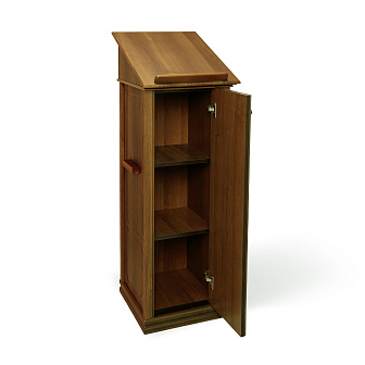 Аналой тумбовый с облицовкой с 2-мя полками и дверцей