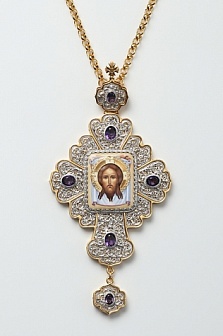 Крест наперсный филигрань №0001 финифть /золочение,серебрение/