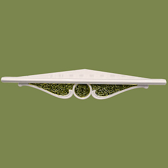 Полка для икон 1 ярусная с басмой, угловая, белая, 65х46см 18102-Б_KRA