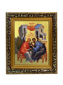 Икона Божией Матери "Ласкание Пресвятой Богородицы" с золочением поталью, 03040-УЛ