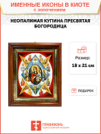 Икона Божией Матери "Неопалимая Купина" с золочением поталью, 03044-УЛ