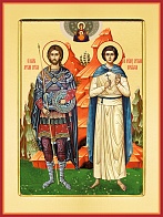 Икона АРТЕМИЙ Антиохийский, Великомученик и АРТЕМИЙ Веркольский, Праведный Отрок (ЗОЛОЧЕНИЕ)