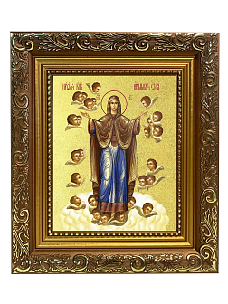 Икона Божией Матери "Нерушимая Стена Гефсиманский скит" с золочением поталью, 03047-УЛ