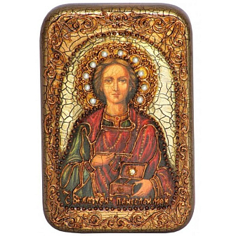 Икона ПАНТЕЛЕИМОН Целитель, Великомученик (ПОДАРОЧНАЯ)