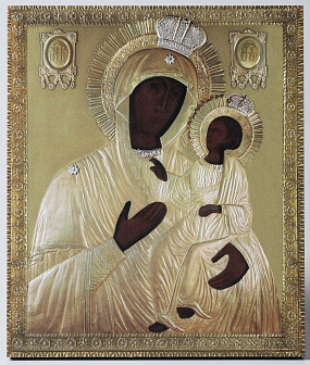 Икона на доске 22х26 объёмная печать, лак Иверская БМ 1