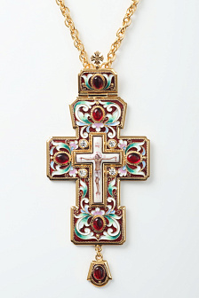 Крест наперсный филигрань №0026 финифть,эмаль /золочение/