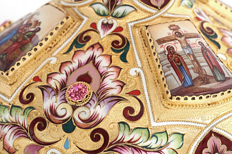 Дискос ручная гравировка / ф320мм / серебро, поддискосник медь / 3, 0л№6 потира / филигрань, эмаль, роспись, чеканка, 4-финифти / золочение / (УИН)