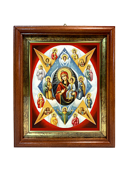 Икона Божией Матери "Неопалимая Купина" с золочением поталью, 03044-УЛ