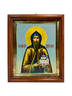 Именная икона Даниил Московский Благоверный князь на холсте в киоте 062