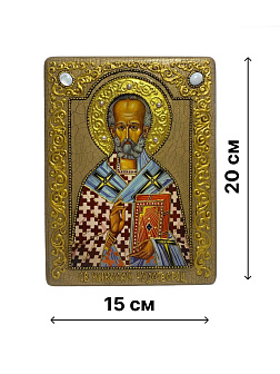 Настольная икона ''Святитель Николай, архиепископ Мир Ликийский (Мирликийский), чудотворец'' на море