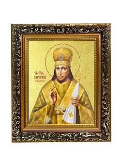 Икона "Иннокентий (Смирнов)", свт., еп. Пензенский, с золочением поталью, 09И9-УЛ
