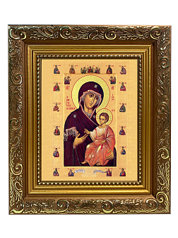 Икона Божией Матери "Иверская" с золочением поталью, 03031-УЛ