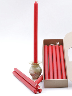 Свеча формовая №4 (37см, 8ч), КРАСНАЯ