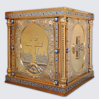 Облачение на жертвенник 0.8*0.8 Псково-Печерский №2 золочение эмаль Облачение на жертвенник 0.8*0.8 Псково-Печерский №2 золочение эмаль