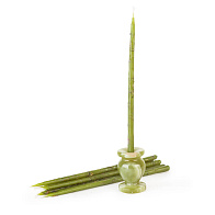 Свечи с травами конусные №20, ЗЕЛЁНЫЕ (Клевер, Мята, Базилик)