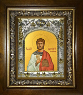 Икона Лаврентий Римский архидиакон мученик, в деревяном киоте Икона Лаврентий Римский архидиакон мученик, в деревяном киоте