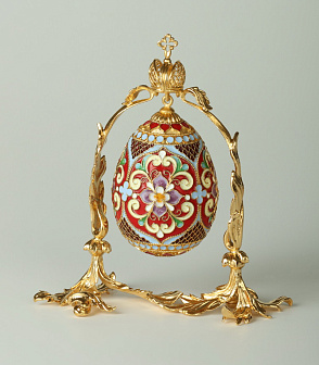 Яйцо пасхальное филигрань, эмаль подвесное / золочение