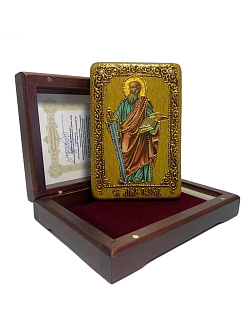 Икона ''Апостол Павел'' ручной работы из дуба