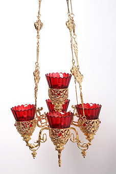 Пятилампадник золочение Пятилампадник золочение