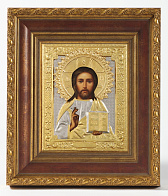 Икона живописная в киоте 18х24 масло, риза №42, матовое золочение, киот №22 Георгий Победоносец Икона живописная в киоте 18х24 масло, риза №42, матовое золочение, киот №22 Георгий Победоносец