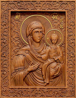 Икона резная Смоленская