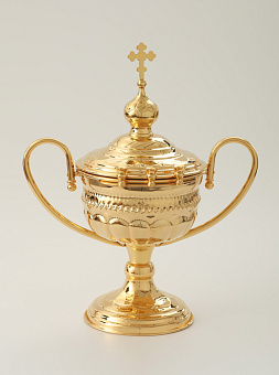 Чаша водосвятная малая №2 чеканка золочение лак Чаша водосвятная малая №2 чеканка золочение лак