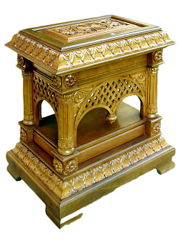 Мощевик резной напольный (на 50 частиц), вариант с крышкой Мощевик резной напольный (на 50 частиц), вариант с крышкой