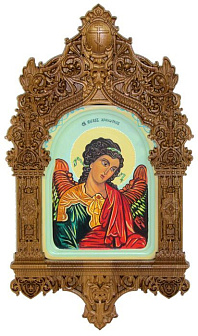 Рукописная икона ''Ангел Хранитель'' на кипарисе