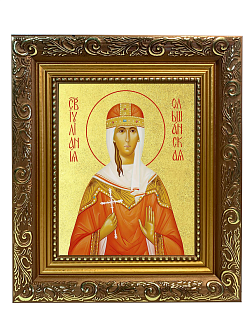 Икона "Иулиания Ольшанская (Печерская)", св. прав. кнж., дева, с золочением поталью, 10И3-УЛ