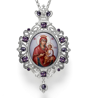 Панагия №1417 / Фианиты / серебрение Панагия №1417 / Фианиты / серебрение