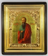 Икона "Апостол Петр" писаная с позолотой