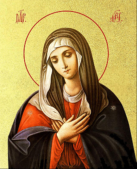 Икона Божией Матери "Умиление" с золочением поталью, 03078-УЛ