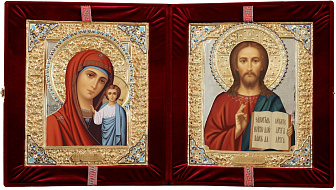 Складни живописные в футляре 24х30 темпера, ризы №1, №24 (бархат)