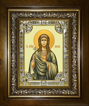 Икона Любовь мученица в деревянном киоте