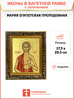 Икона "Мария Египетская", св. прп., с золочением поталью, 10М6-УЛ
