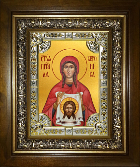 Икона освященная Вероника праведная в деревянном киоте