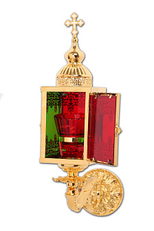 Фонарь пасхальный 4-х гранный под лампаду золочение
