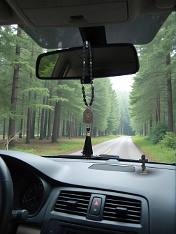 Набор для водителя Четки с иконой Георгий Победоносец и Крест на подставке