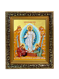 Икона "Воскресения Христова" с золочением поталью, 05В5-УЛ