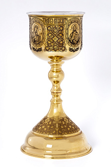 Потир 0.85л лазерная гравировка №19 / золочение / мельхиоровый вкладыш
