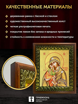 Икона Божией Матери Донская с золочением, деревянная рамка с басмой и стеклом 18х21х2,5 см 1137 Икона Божией Матери Донская с золочением, деревянная рамка с басмой и стеклом 18х21х2,5 см 1137