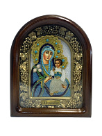 165 Именная икона Богородица Неувядаемый Цвет бисер дерево