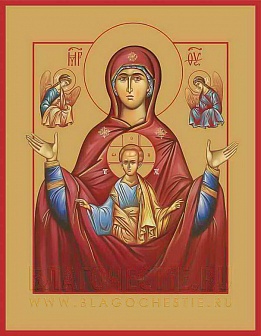 Икона ''Богородица Знамение'' с золочением